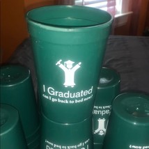 Graduation Hard Plastic Cups. 60 green New - £14.07 GBP