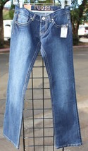 Rue 21 Womens Slim Boot Blue Jeans NWT Pattern on pocket - £6.25 GBP