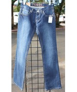 Rue 21 Womens Slim Boot Blue Jeans NWT Pattern on pocket - £6.24 GBP