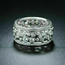 3CT Moissanite Lab-Created Diamond Wedding Band Ring White Gold Plated S... - $249.32