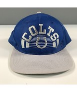 Vintage Indianapolis Colts Snapback Hat Blue White Silver Gray Flat Brim... - £21.76 GBP