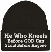 Beanies for Men HE WHO KNEELS GOD Jesus Christ Church Faith Christian Wi... - $372.00 MXN