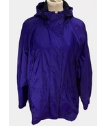 Vtg Womens Eddie Bauer Lined Rain Jacket Coat Long Purple Hooded Size Me... - £31.99 GBP