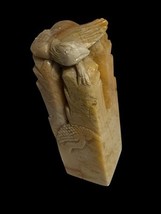 Mesoamerican Soapstone Carving Creature God 3.25&quot; Bird Lizard MKB - $14.00