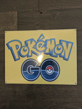 16&quot; Yellow POKEMON GO moblie game cutout retro USA STEEL plate display a... - £46.68 GBP