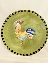 Rooster Plate Wall Decor Lillian Vernon Green 8&quot; dia Collectible Plate C... - $9.89