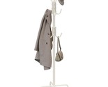 Standing Coat And Hat Hanger Organizer Rack, 12 Hooks White - £36.19 GBP