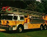 1973 Imperial Grove 100&#39; Ladder Fire Truck Owings Mills MD Chrome Postca... - $3.91
