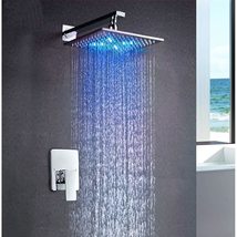 Cascada 12&quot; Square LED Wall Mounted Shower System with Single Handle 2-Way Mixer - £745.74 GBP