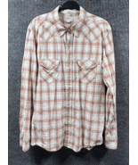 American Eagle Shirt Men XL Brown Plaid Western Pearl Snap Cowboy VTG Sl... - $23.25