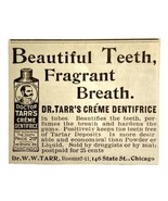 Dr Tarr Creme Dentrifice Toothpaste 1894 Advertisement Victorian #1 ADBN1ww - $367.32 MXN