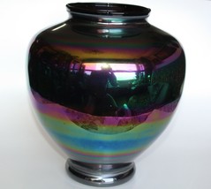 Vintage Azzurra Murano Hand Made in Italy Carnival Iridescent Rainbow Glass Vase - £256.00 GBP
