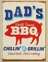 Pig Wall Decor Canvas World Famous BBQ Dads Chillin Grillin Cooking man ... - $14.80
