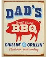 Pig Wall Decor Canvas World Famous BBQ Dads Chillin Grillin Cooking man ... - £11.61 GBP