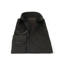 Men Dress Shirts AXXESS Turkey 100% Soft Egyptian Cotton 224-07 Solid Black image 8