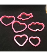 Lot of 6 Valentines Day cookie cutters plastic - £3.88 GBP