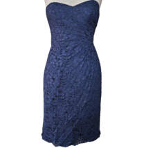 Navy Blue Lace Strapless Cocktail Dress Size 8 - £35.72 GBP