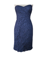 Navy Blue Lace Strapless Cocktail Dress Size 8 - £35.50 GBP