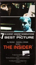 The Insider VHS Al Pacino Russell Crowe Christopher Plummer Rip Torn - £1.56 GBP