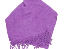 Foxford Woolen Mills Purple Woven Tassled Irish Winter Scarf 100% Lambswool - £15.97 GBP