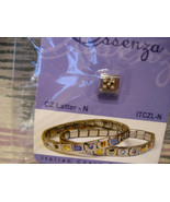 ESSENZA CZ LETTER ITALIAN CHARM - LINKS TOGETHER MAKES A BRACELET - LETT... - $1.33 CAD