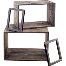 16&quot; Brown Solid and Manufactured Wood Two Tier Floating Bookcase - $7,893.02 MXN