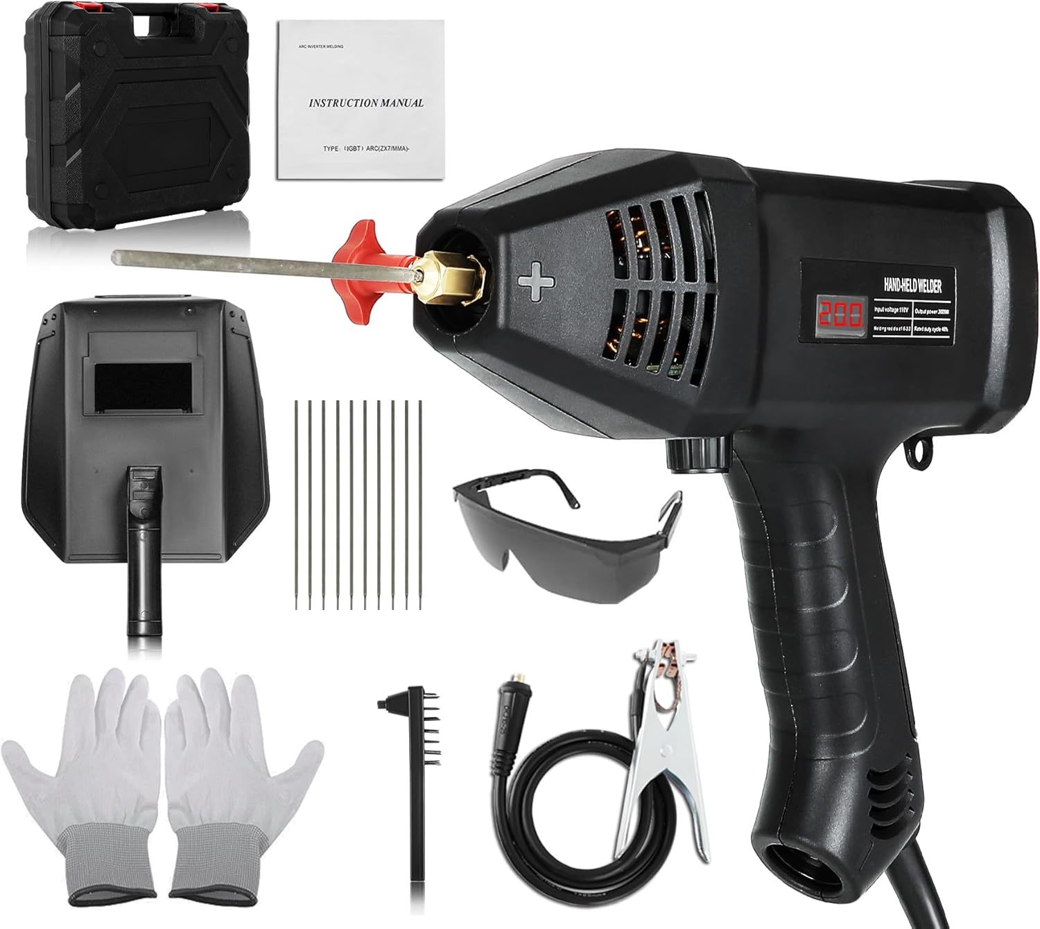 Handheld Welder Machine 110V Portable Welding with 20-200A, Black  - $108.69