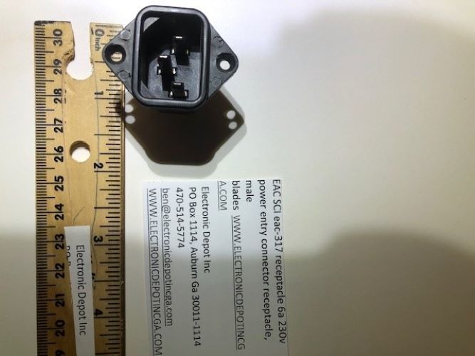 eac-317 SCI receptacle 6a 230v power entry connector male blades  - $1.17