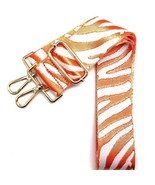 Orange White Tiger Print Adjustable Crossbody Bag Purse Guitar Strap - $34.17 CAD