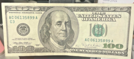 1996 $100 Big Head Bill Low # AC 06135899 A - $153.00