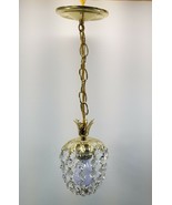 MI) Gold Tone Pendant Hanging Jewels Sphere Oval Chandelier Chain Light ... - £41.50 GBP