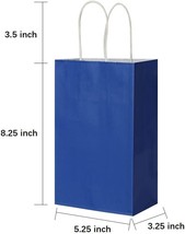 100 Pcs BLUE 5.25x3.25x8.25 Small Gift Bags with Handles, Birthday Gift ... - £27.06 GBP
