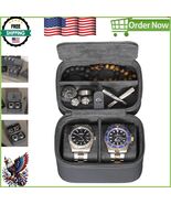 Travel-Ready Leather Watch Case - Holds 2 Watches with Ring Storage Comp... - $1,290.26 MXN