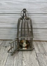 Vintage Metal Bird Cage Candle Holder Tea light with Hinged Door - £8.70 GBP
