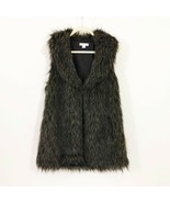 Cotton On Black and Grey Faux Fur Vest Jacket Wms Size Small - $18.80