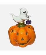 Ghostly Pumpkin 1990s White Orange Small Pumpkin Boo Basket Candle Holder - $222.50 MXN