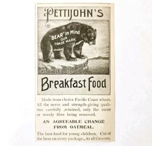 Pettijohn&#39;s Breakfast Oatmeal Bear 1897 Advertisement Victorian Cereal A... - €16,98 EUR