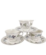 Set of 3 Royal Doulton England BURGUNDY Bone China Tea Cups &amp; Saucers c1... - $588.45 MXN