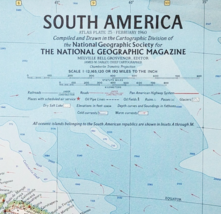 1960 South America Map National Geographic Antique Continent 24.75 x 19&quot;... - $552.31 MXN