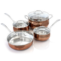 Oster Carabello 9 pc Stainless Steel Cookware Combo Set in Copper - £66.05 GBP