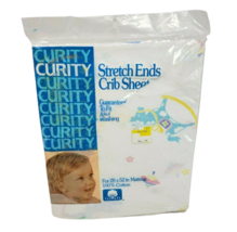 VINTAGE CURITY BABY INFANT STRETCH ENDS CRIB SHEET PASTEL ROCKING HORSE ... - $19.00