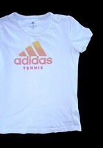 Adidas Tennis Climalite White Athletic T-Shirt Women’s Small Logo Tee image 3