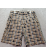Junction West Shorts Mens Size 36 Tan Plaid 100% Cotton Slash Pockets Fl... - $452.22 MXN