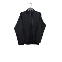 VTG 1946 Mens Pullover Sweater Black 1/2 Zip Pocket Long Sleeve Stretch ... - £18.42 GBP