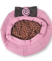 CoCo Bonbons Beret Hat Girls One Size Pink Wool Tweed Bow Toddler Made in USA - £14.82 GBP