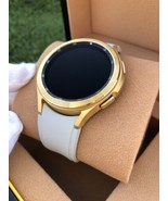 Custom 24k Gold 47mm Plated Samsung Galaxy Watch 6 Gold Bezel Gray Fabri... - $1,139.05