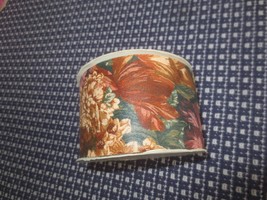 2 5/8&quot; Wide BROWN RUST LARGE FLORAL Cloth Ribbon - 20+ Yd. Roll - $7.00