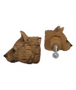 Set Of 4 Western Rustic Forest Black Bear Faux Wooden Cabinet Door Pull ... - €25,75 EUR