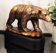 North Pole Arctic Circle Wildlife Roaming Polar Bear Figurine With Black... - $73.99