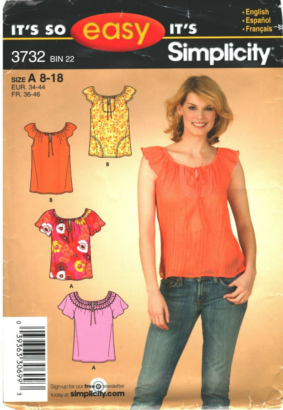 Primary image for Misses' TOPS 2007 Simplicity Pattern 3732 Sizes 8-18